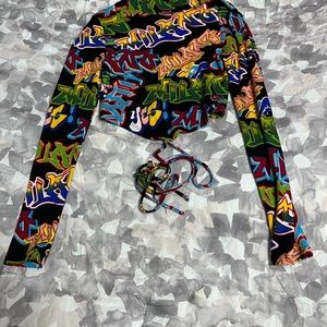 Just polly graffiti style crop top